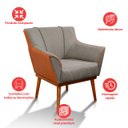 Ver imagem 4 de 2 Poltrona Cadeira Decorativa Linho Sala de Estar Liz