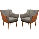 Ver imagem 1 de 2 Poltrona Cadeira Decorativa Linho Sala de Estar Liz