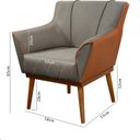 Ver imagem 5 de 2 Poltrona Cadeira Decorativa Linho Sala de Estar Liz