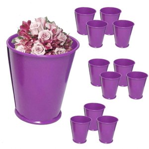 Balde Cachepot de Ferro para Mesa Festa Evento 15 Anos Pequeno Roxo com 24 Unidades (balde-p-b)