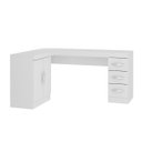 Ver imagem 1 de Escrivaninha para Computador 02 Portas 03 Gavetas 156x120 cm 0714 Branco MDP - Prime