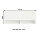 Ver imagem 4 de Armário Aéreo para Quarto com Nicho e Prateleira 120cm Branco Madesa