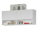 Ver imagem 3 de Armário Aéreo para Quarto com Nicho e Prateleira 120cm Branco Madesa