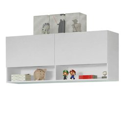 Armário Aéreo para Quarto com Nicho e Prateleira 120cm Branco Madesa - 3