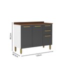 Ver imagem 5 de Cozinha Completa Aço C/ Portas Vidro Bella Bertolini - Grafite/branco