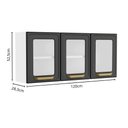 Ver imagem 3 de Cozinha Completa Aço C/ Portas Vidro Bella Bertolini - Grafite/branco