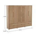 Ver imagem 3 de Guarda-Roupa 6 Portas 6 Gavetas 100% Madeira Maciça Linha Nest Marrom/Tauari
