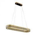 Ver imagem 1 de Lustre de Cristal Moderno Led 40w 3000k Metal Dourado 90cm Sindora