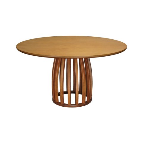 Mesa de Jantar Armonia Tampo Ø120 Base Redonda - Amêndoa - Tampo Ø120 Laminado Cinamomo