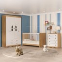 Ver imagem 1 de Quarto de Bebê Completo com Berço 3 em 1 para Colchão 130x60cm Liz Multimóveis Mp4555