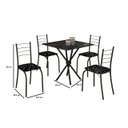 Ver imagem 3 de Mesa com 4 Cadeiras para Cozinha Ipanema Teixeira Preta Preto