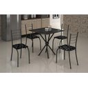 Ver imagem 1 de Mesa com 4 Cadeiras para Cozinha Ipanema Teixeira Preta Preto