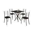Ver imagem 2 de Mesa com 4 Cadeiras para Cozinha Ipanema Teixeira Preta Preto