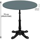 Ver imagem 5 de Base de Mesa Apus em Ferro Preto 75 Cm (alt) Tampo Mdp Redondo Grafito 80 Cm (larg) X 2,5 Cm (alt)