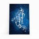 Ver imagem 1 de Astronauta Universo Arte Azul Neon Quadro Canvas 140x90cm