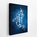 Ver imagem 2 de Astronauta Universo Arte Azul Neon Quadro Canvas 140x90cm