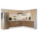 Ver imagem 3 de Armário de Cozinha Completa de Canto 507 cm Branco/Rustic/Crema Smart 100%MDF Madesa 01
