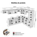 Ver imagem 4 de Armário de Cozinha Completa de Canto 507 cm Branco/Rustic/Crema Smart 100%MDF Madesa 01