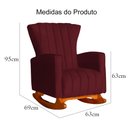 Ver imagem 5 de Poltrona Decorativa Melinda Balanço Vovo Suede Bordo - Fm