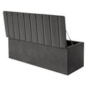 Ver imagem 3 de Kit Cabeceira e Calçadeira Baú Solteiro 100cm Cancun Suede Cinza Escuro - D A DECOR