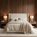 Ver imagem 2 de Cabeceira de Casal Estofada Pier para Cama Queen Off White 188cm Moderna