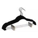 Ver imagem 1 de Kit 05 Unidades Cabide Slim Veludo Preto com 10 Presilhas