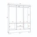 Ver imagem 2 de Guarda Roupa Coimbra 6 Portas de Bater 2 Gavetas MDP Grafite Aramóveis 149cm