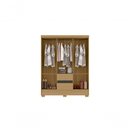 Ver imagem 3 de Guarda Roupa Coimbra 6 Portas de Bater 2 Gavetas MDP Grafite Aramóveis 149cm