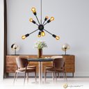 Ver imagem 2 de Lustre Pendente Sputnik 8 Braços Preto P/ Lâmpadas E27