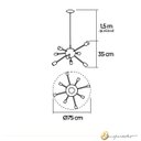 Ver imagem 4 de Lustre Pendente Sputnik 8 Braços Preto P/ Lâmpadas E27