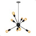 Ver imagem 1 de Lustre Pendente Sputnik 8 Braços Preto P/ Lâmpadas E27