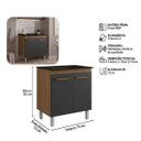 Ver imagem 2 de Balcão Cooktop 5 Bocas Jade 75cm 2 Portas Pés com Regulagem Cor:savana / Preto;tamanho:5 Bocas