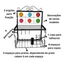 Ver imagem 3 de Escorredor de Pratos, Copos e Talheres em Ferro:flor de Madeira