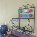 Ver imagem 5 de Escorredor de Pratos, Copos e Talheres em Ferro:flor de Madeira