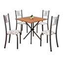 Ver imagem 2 de Conjunto de Mesa Tubular 70x70cm Tampo em MDF Cinamomo com 4 Cadeiras Sara Prata/Arabesco/Mart