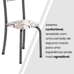 Conjunto de Mesa Tubular 70x70cm Tampo em Mdf Cinamomo com 4 Cadeiras Sara - 7