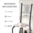 Ver imagem 6 de Conjunto de Mesa Tubular 70x70cm Tampo em MDF Cinamomo com 4 Cadeiras Sara Prata/Arabesco/Mart