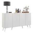 Ver imagem 1 de Aparador Buffet 4 Portas Retrô Veneza Multimóveis V3556 Branco Branco