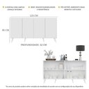 Ver imagem 6 de Aparador Buffet 4 Portas Retrô Veneza Multimóveis V3556 Branco Branco