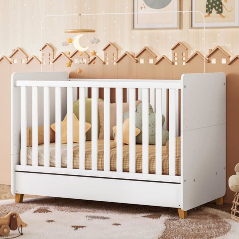 Berço Crescer 3 em 1 100% em MDF Branco