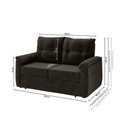 Ver imagem 3 de Sofá Cama 2 Lugares Casal 1,60 Mts Tifany Veludo Matrix Cor:veludo Marrom