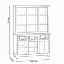 Ver imagem 5 de Armário de Cozinha Rústico com Cristaleira 6 Portas 3 Gavetas Majestic M06 Imbuia Fosco - Lyam Decor