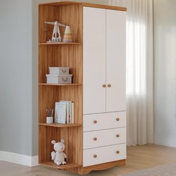 Guarda-roupa Infantil Smim 2 Portas Lisa 3 Gavetas com Prateleira 100% Mdf - 1