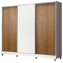 Ver imagem 2 de Guarda Roupa Juvenil 100% Mdf Madesa Kevin 3 Portas de Correr com Pés - Branco/rustic/branco