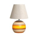 Ver imagem 1 de Abajur Pequeno de Cerâmica para Quarto e Sala Bola com Cúpula de Tecido