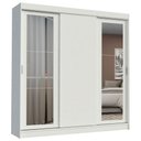 Ver imagem 2 de Guarda-Roupa Casal Madesa Kansas 3 Portas de Correr com Espelhos 3 Gavetas Branco Cor:Branco
