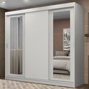 Ver imagem 1 de Guarda-Roupa Casal Madesa Kansas 3 Portas de Correr com Espelhos 3 Gavetas Branco Cor:Branco