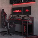 Ver imagem 2 de Mesa Escrivaninha Gamer Vulcano/vermelho