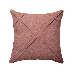 Capa de Almofada Drapeada Linho Rosa Antigo 43x43cm