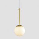 Ver imagem 2 de Pendente Globo Esfera de Vidro 12cm - Ouro - Vidro Branco - 2527-14-br